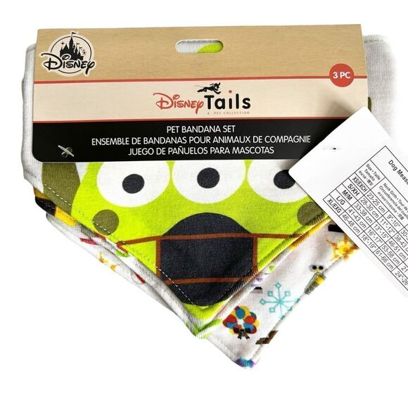 Disney Tails Pixar Small Pet Bandana Set of 3 NWT - Picture 1 of 5